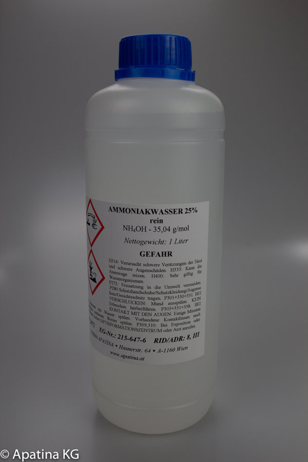Ammoniakwasser rein (NH4OH) 25% - Salmiakgeist