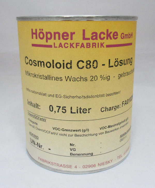 Cosmoloid C80 - Lösung: gebrauchsfertiges Mikrokristallines Wachs