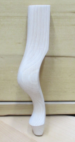 Holzbein geschweift Buche 240 mm